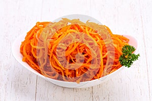 Picked carrot in the bowl