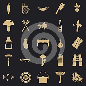 Picker icons set, simple style