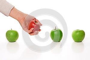 Picking different apple