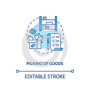 Picking of goods concept icon