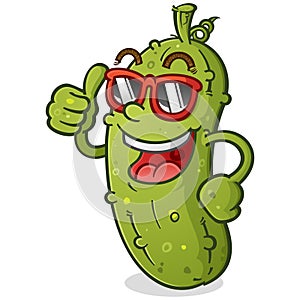 Pickle Cartoon Character with Attitude wearing Sunglasses photo