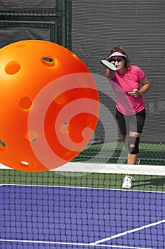 Pickleball Action -Big Serve