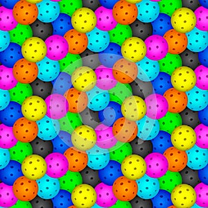 Pickleball ball.Pattern with colorful pickleball balls.