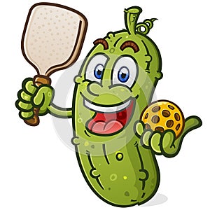 pickleball cartoon mascot character