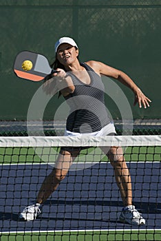 Pickleball - Female Player Hitting Forehand