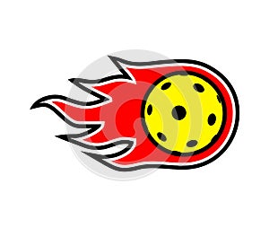 Pickleball and floorball ball symbol design