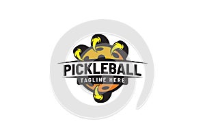 pickleball logo with a combination of a ball and eagle claws