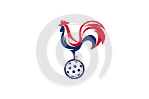 pickleball logo with a combination of a ball and Gallic Rooster