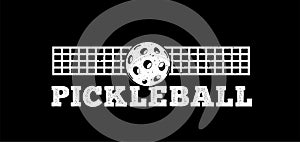 Pickleball vector illustration isolated on black photo