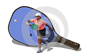 Pickleball - Woman Hitting Ball with Paddle as a Backdrop