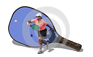 Pickleball - Woman Hitting Ball with Paddle as a Backdrop photo