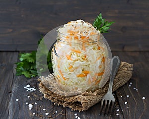 Pickled cabbage with carrots