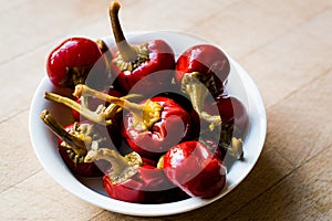 Pickled Cherry Pepper Pickles in bowl.