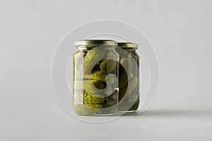 Pickled Cucumber Jar Mock-Up - Two Jars