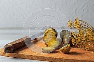 Pickled cucumbers in a jar