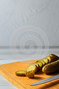 Pickled cucumbers in a jar