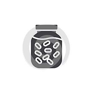 Pickled food jar vector icon
