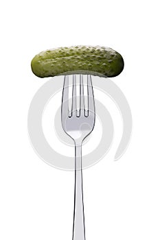 Pickled gherkin on fork