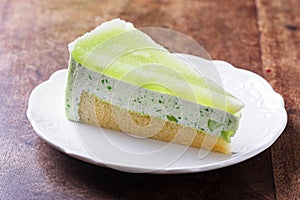 Pickled green mango mousse cake