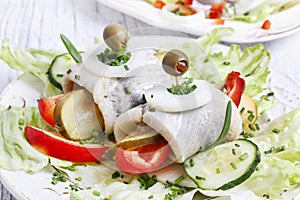 Pickled herring rolls