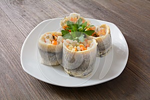 pickled herrings with vegetables