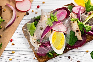 Pickled Marinated Herring Sandwich