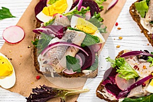 Pickled Marinated Herring Sandwich