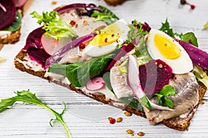 Pickled Marinated Herring Sandwich