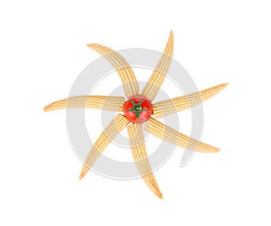 Pickled small corn as flower.