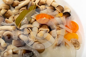 Pickled Straw Mushrooms Isolated