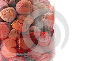 Pickled umes in the glass jar