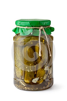 Pickles in glass jar