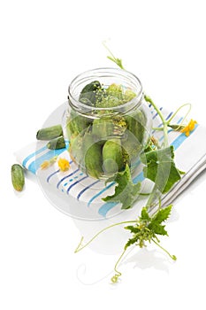 Pickles in jar.