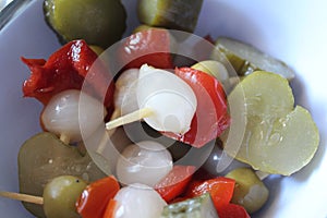 Pickles pickle pepper chili chive Olive Appetizer photo