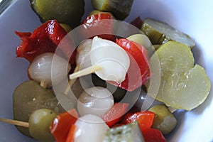 Pickles pickle pepper chili chive Olive Appetizer photo