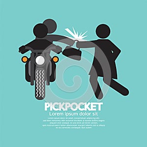 Pickpocket On Motorcycle With The Victim