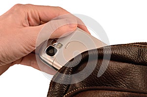 Pickpocketing of a mobile phone