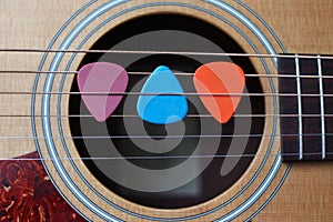 Picks on Acoustic Guitar Strings