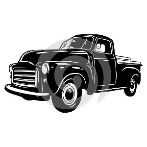 Pickup 1949, Muscle car, Classic car, Stencil, Silhouette, Vector Clip Art - Truck 4x4 Off Road - Off-road car for