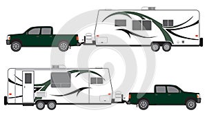 Pickup and camper trailer photo