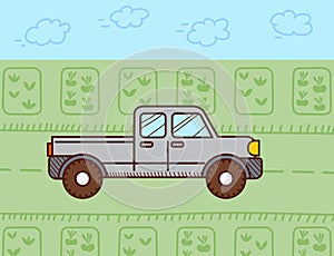 Pickup car. Vector illustration