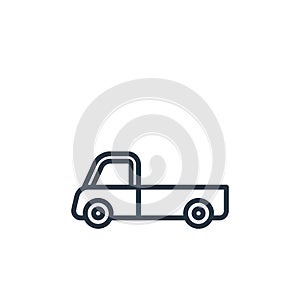 pickup icon vector from vehicles concept. Thin line illustration of pickup editable stroke. pickup linear sign for use on web and