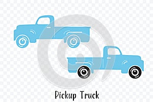 Pickup Old Vintage Truck on a white background