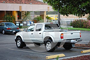 Pickup parked motel