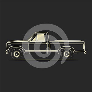 pickup truck classic outline illustration