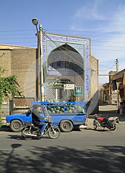 A pickup truck filled with watermelons in Kashan, Iran