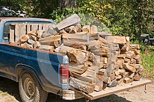 Pickup truck with firewood photo