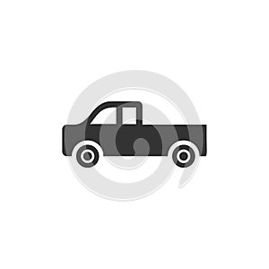 Pickup truck icon flat