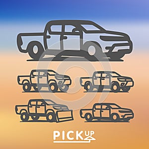 Pickup truck icon vector illustration