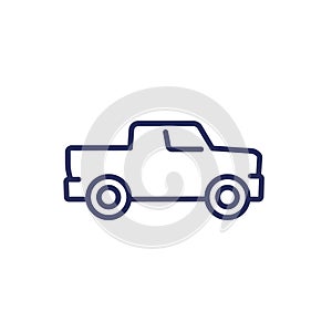 pickup truck line icon, off-road vehicle